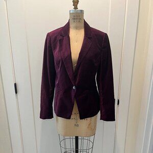 White House Black Market Velvet Blazer, NWT,  Sz 12, Eggplant